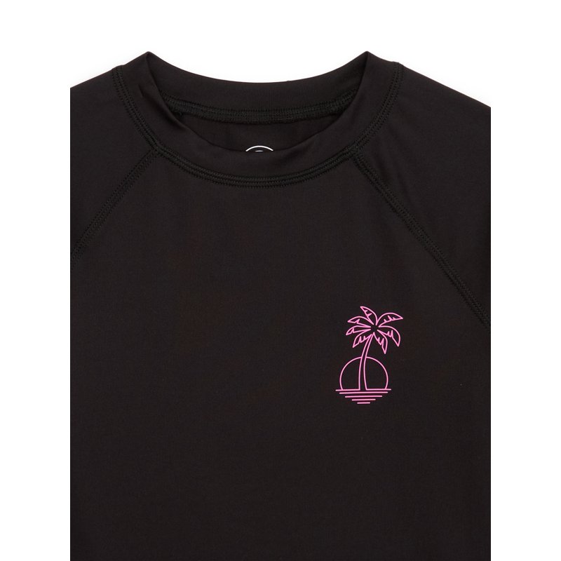 Wonder Nation Boys Short Sleeve Graphic Swim Rash Guard With UPF50+ Sizes 4-18 & Husky