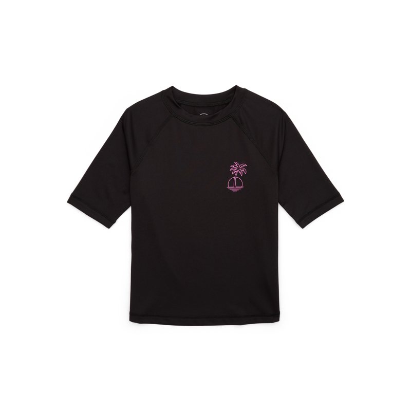 Wonder Nation Boys Short Sleeve Graphic Swim Rash Guard with UPF50+ Sizes 4-18 & Husky