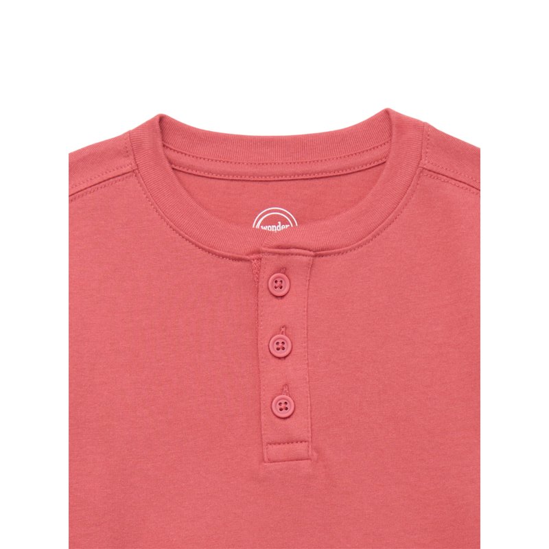 Wonder Nation Boys Short Sleeve Henley T-Shirt Sizes 4-18