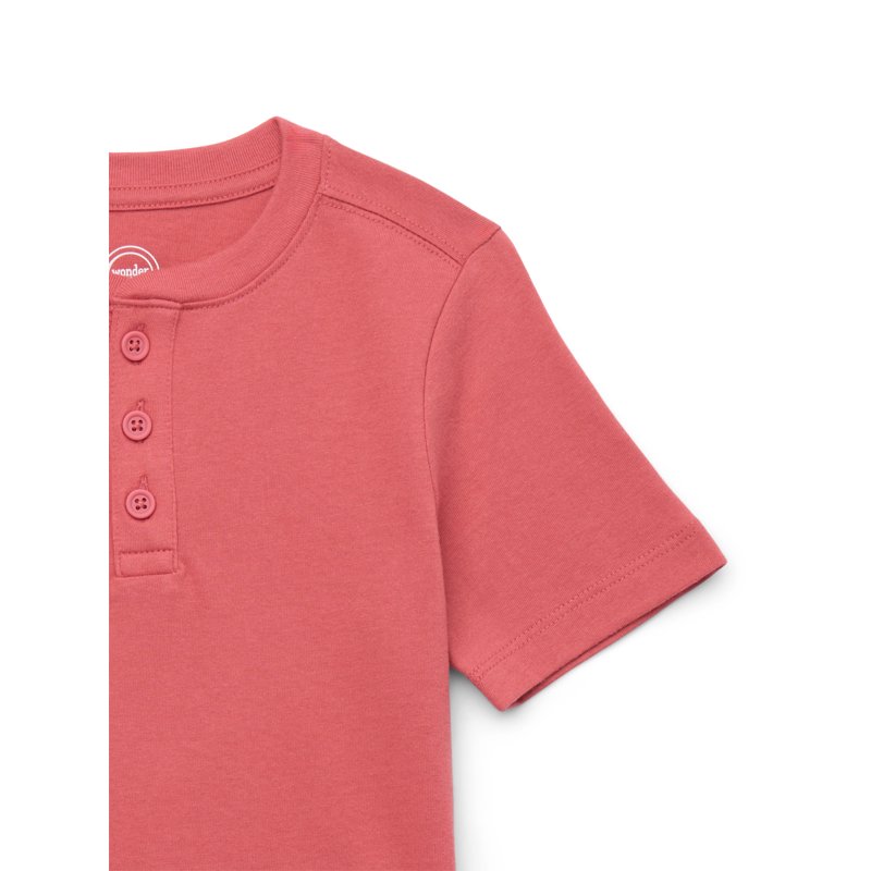 Wonder Nation Boys Short Sleeve Henley T-Shirt Sizes 4-18
