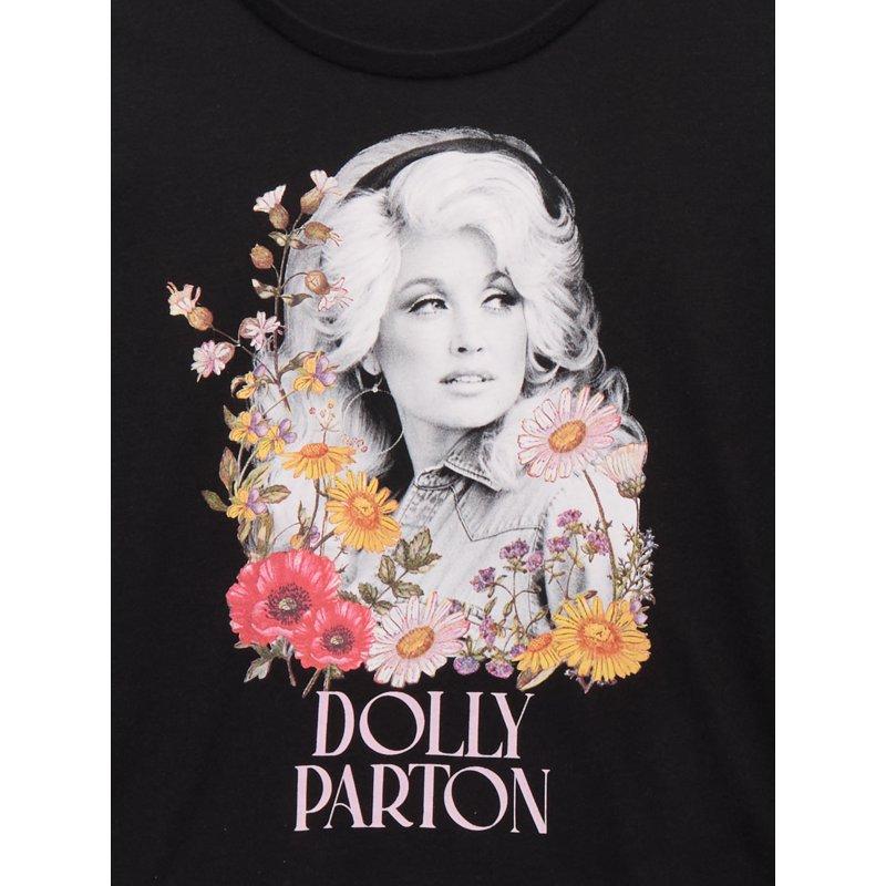 Wonder Nation Dolly Parton Floral Girls Graphic Crewneck Short Sleeve T-Shirt Sizes 4-18
