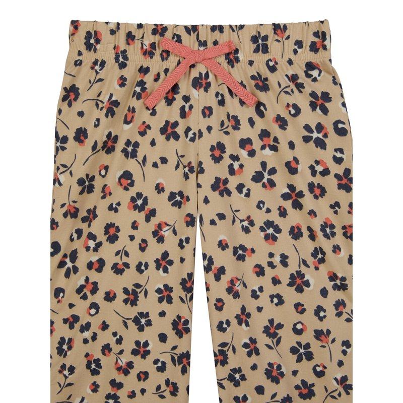 Wonder Nation Girls Button Front Long Sleeve Top & Pant Pajama Set With An Eyemask 3-Piece Sizes 4-18 & Plus