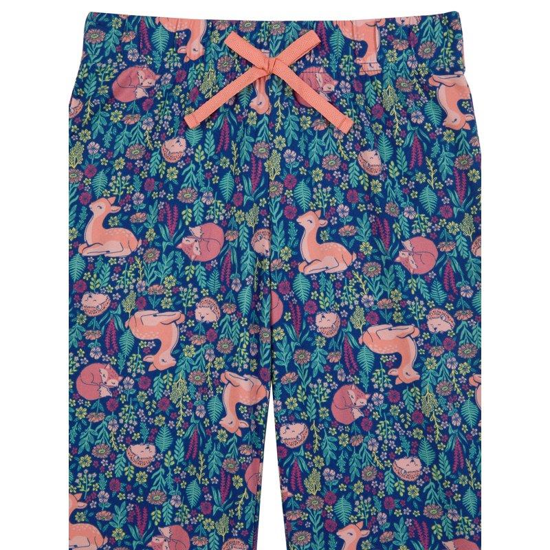 Wonder Nation Girls Button Front Short Sleeve Top & Pant Pajama Set With An Eyemask 3-Piece Sizes 4-18 & Plus