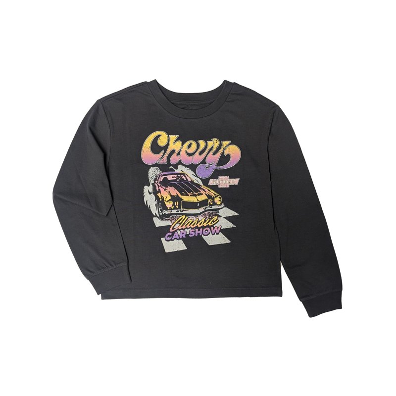 Wonder Nation Girls Chevy Pop Graphic Tee with Long Sleeves Sizes 4-16P