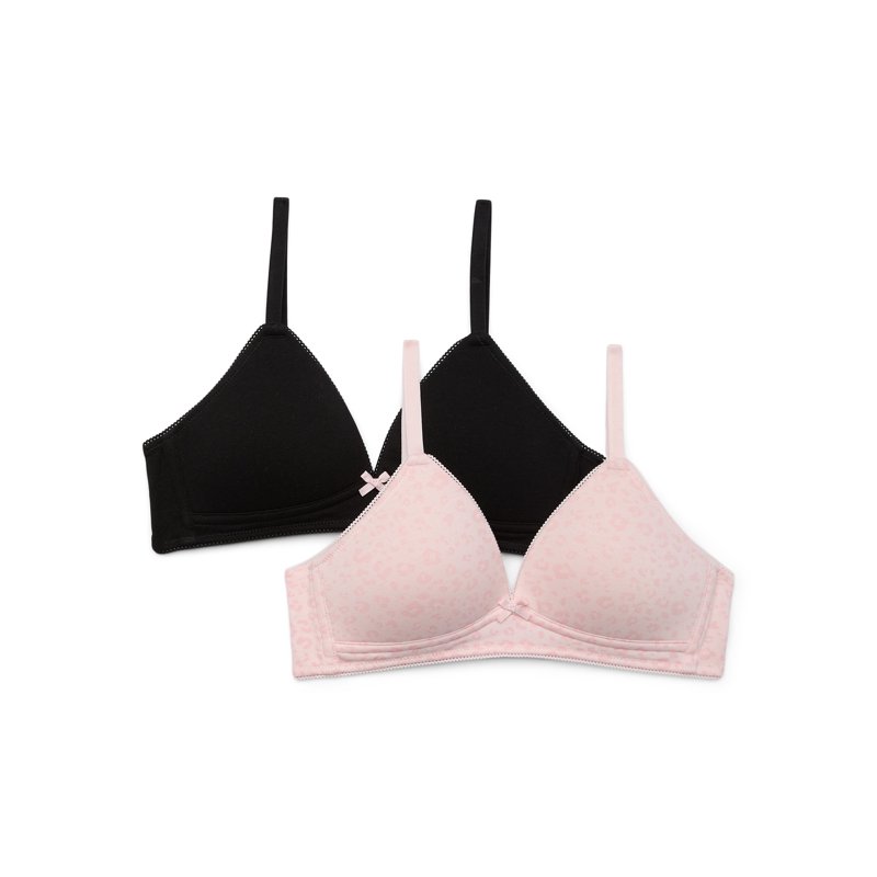 Wonder Nation Girls Cotton Blend Molded Cup Bra 2-Pack Sizes 30-38