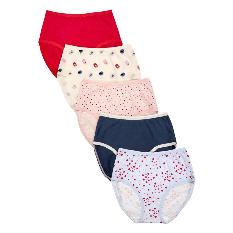Wonder Nation Girls Cotton Brief Underwear 5-Pack Sizes 4-18