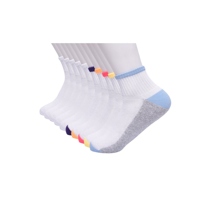 Wonder Nation Girls Cushioned Ankle Socks 10-Pack
