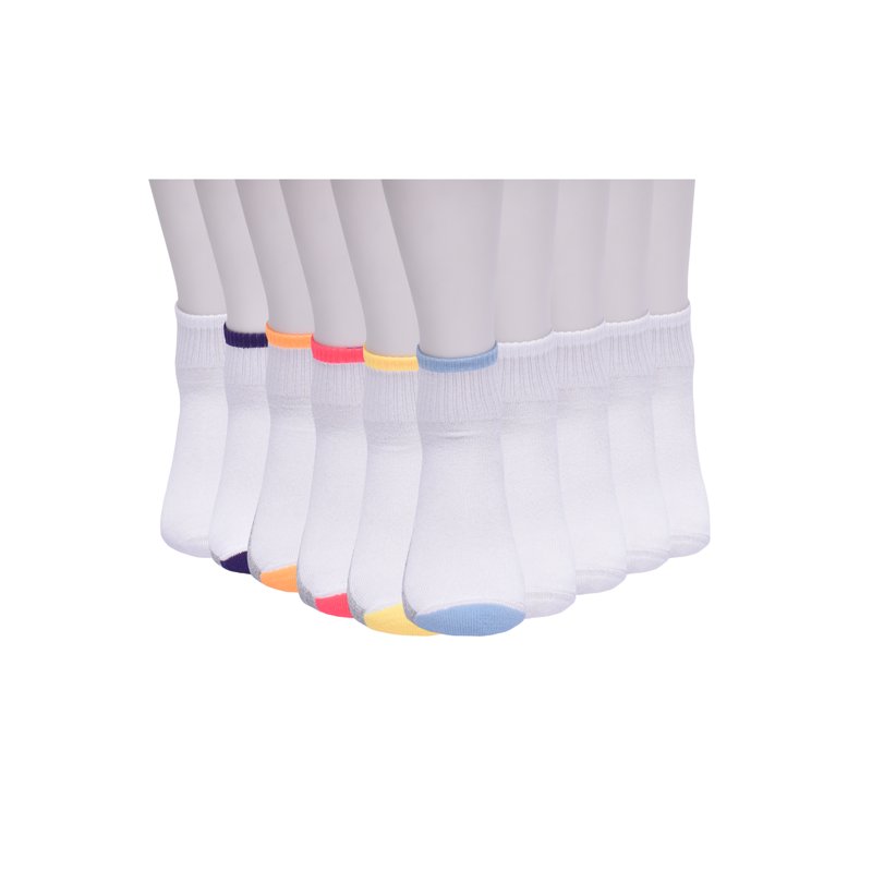Wonder Nation Girls Cushioned Ankle Socks 10-Pack