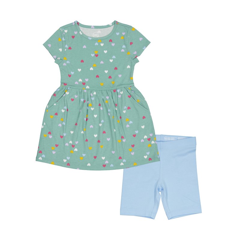 Wonder Nation Girls Dress and Biker Shorts Set 2-Piece Sizes 4-18 & Plus