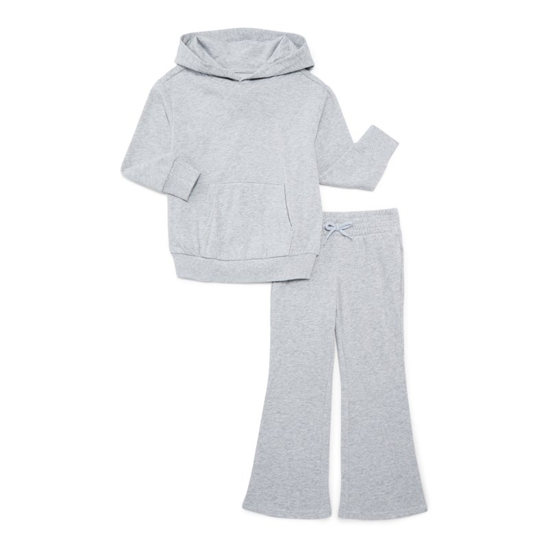 Wonder Nation Girls Fleece Hoodie and Flare Pants Set 2-Piece Sizes 4-18 & Plus