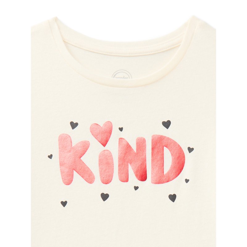 Wonder Nation Girls Gathered Shoulder Tee With Long Sleeves Sizes 4-10