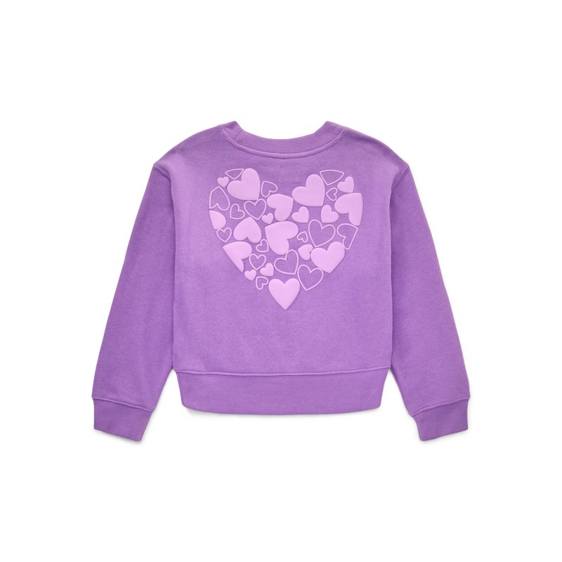 Wonder Nation Girls Graphic Sweatshirt And Joggers Fleece Set 2-Piece Sizes 4-18 & Plus