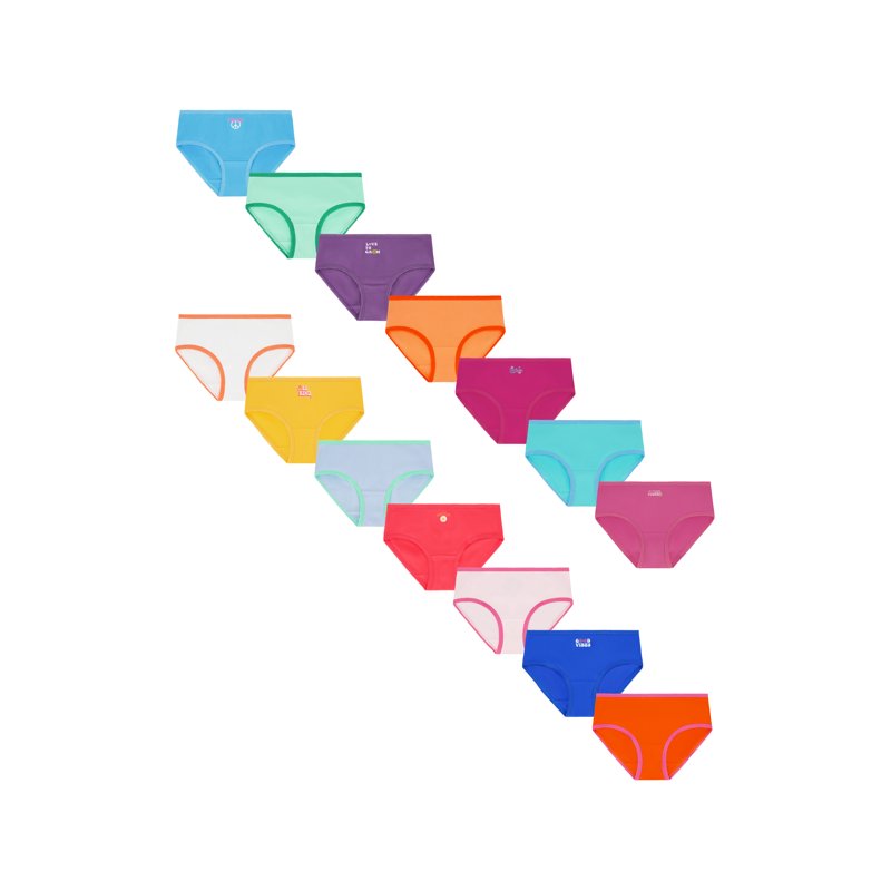 Wonder Nation Girls Hipster Cotton Underwear 14-Pack Sizes 4-18