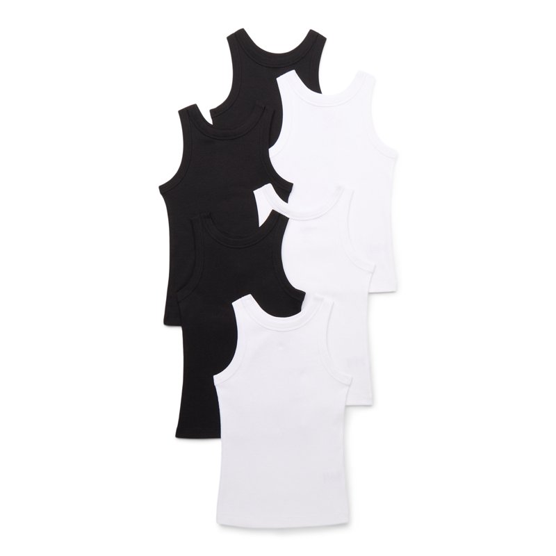 Wonder Nation Girls Kid Tough Ribbed Tank Top 6-Pack Sizes 4-18 & Plus