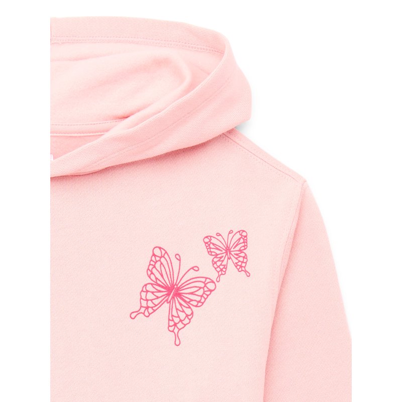 Wonder Nation Girls Long Sleeve Fleece Graphic Hoodie Sizes 4-18 & Plus