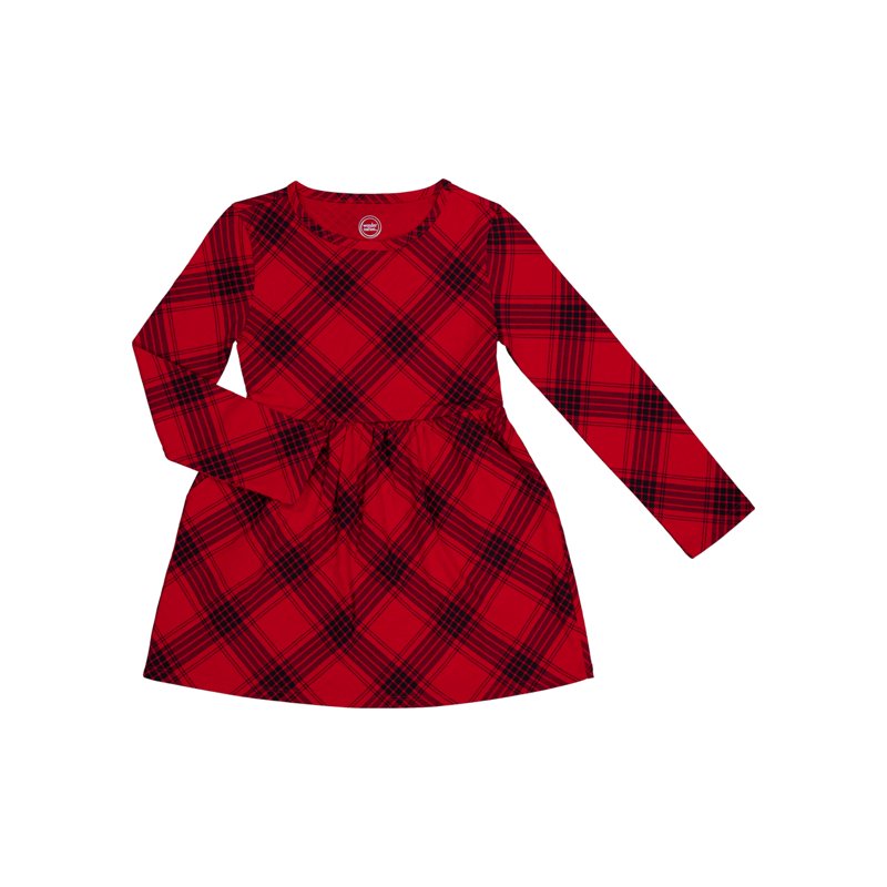 Wonder Nation Girls Long Sleeve Play Dress Sizes 4-18 & Plus