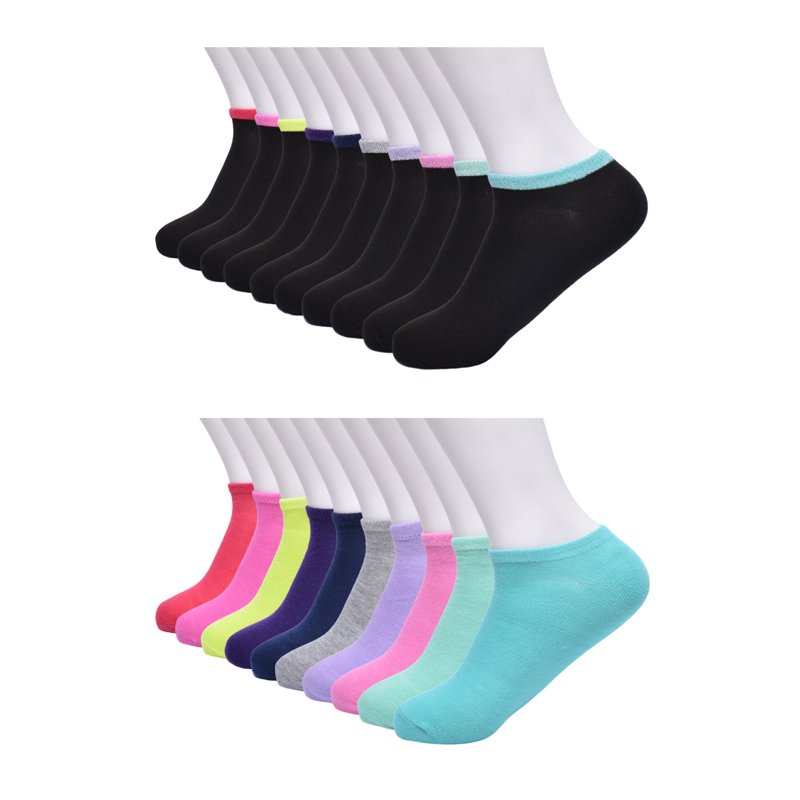 Wonder Nation Girls No Show Socks 20-Pack Sizes S-L