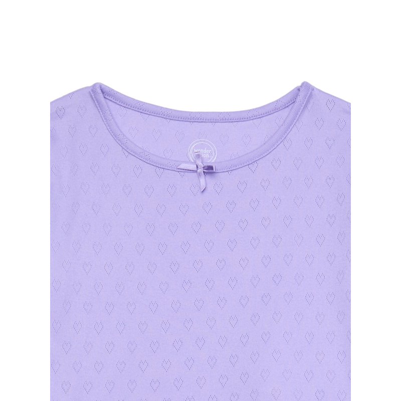 Wonder Nation Girls Pointelle Top And Flare Pants Pajama Set 2-Piece Sizes 4-18 Plus