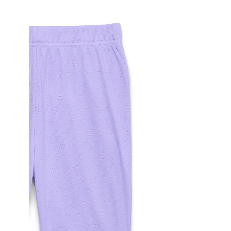 Wonder Nation Girls Pointelle Top And Flare Pants Pajama Set 2-Piece Sizes 4-18 Plus