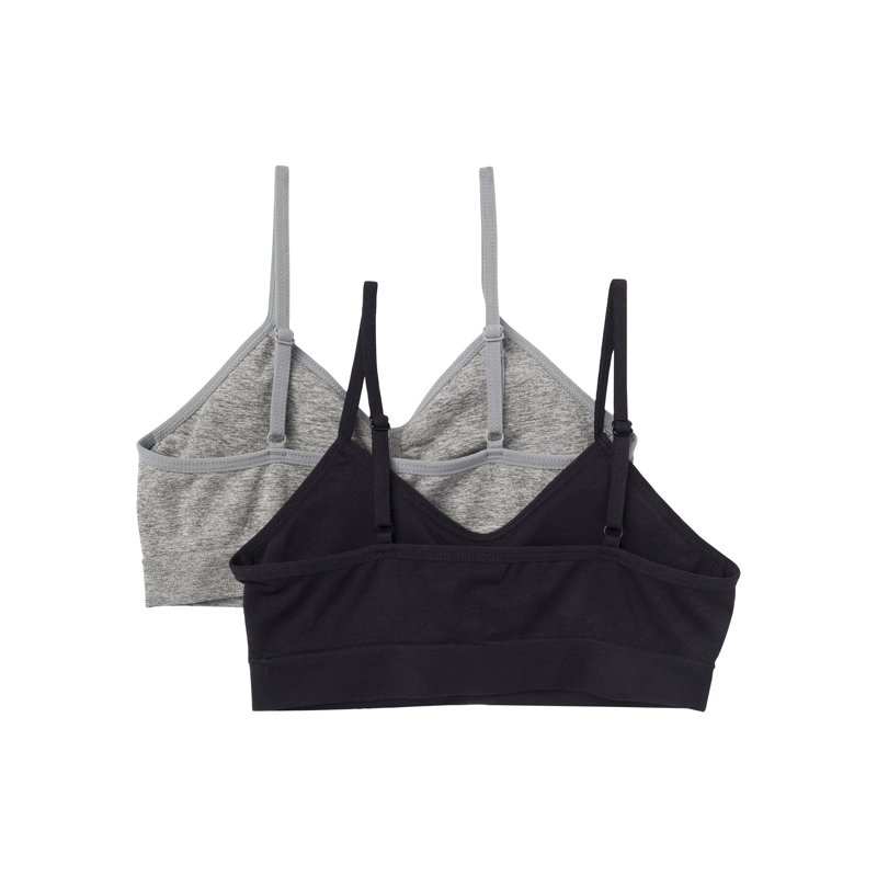 Wonder Nation Girls' Seamless Ruched Recycled Bra 2-Pack Sizes XS-2XL