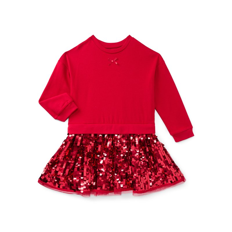Wonder Nation Girls Sequin Skirt Sweatshirt Dress Sizes 4-10