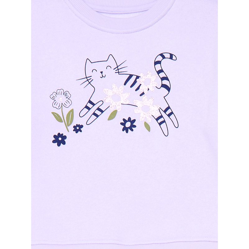 Wonder Nation Girls Sweatshirt And Tee With Flare Leggings Outfit Set 3-Piece Sizes 4-10