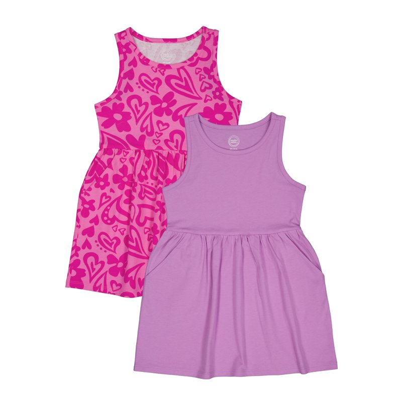 Wonder Nation Girls Tank Play Dress 2-Pack Sizes 4-18 & Plus