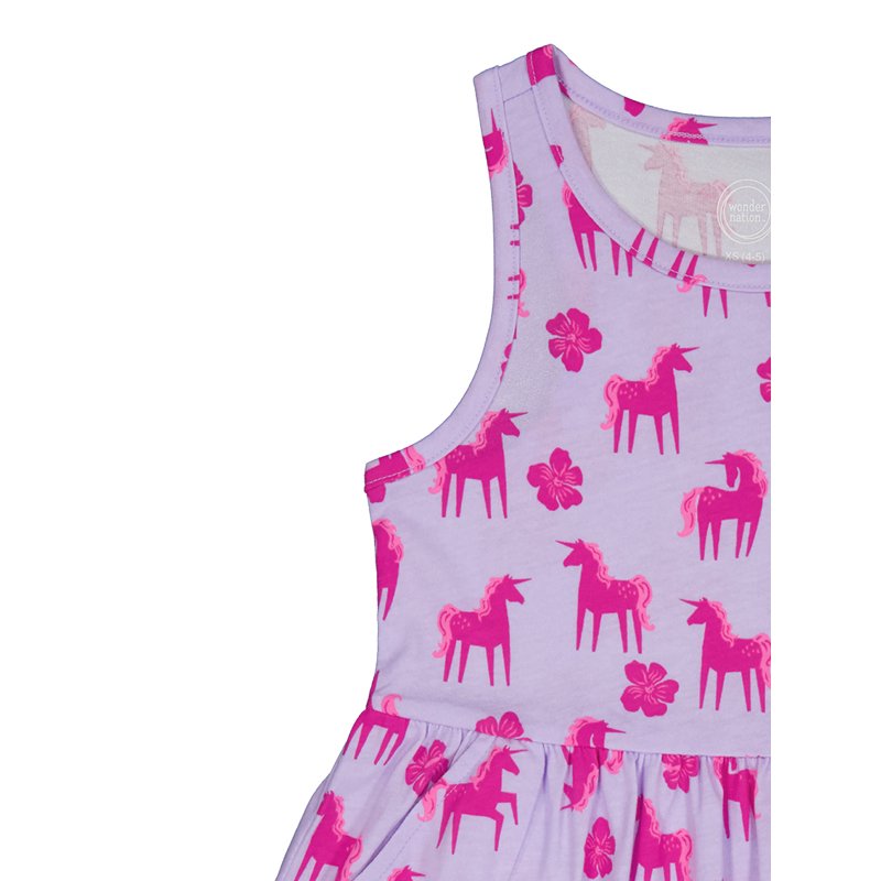 Wonder Nation Girls Tank Play Dress And Biker Shorts Set 2-Piece Sizes 4-18 & Plus