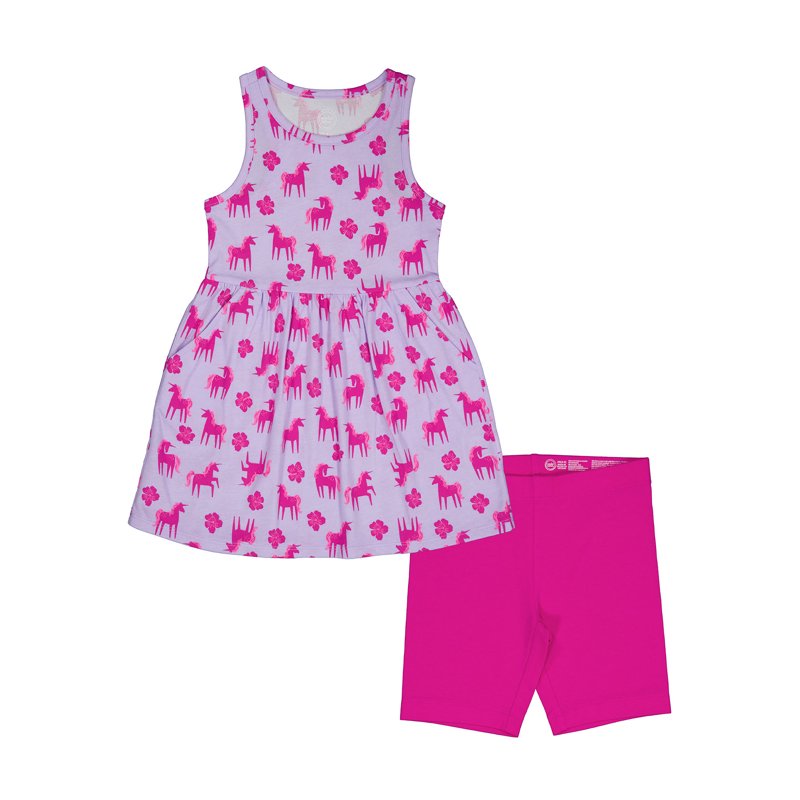 Wonder Nation Girls Tank Play Dress and Biker Shorts Set 2-Piece Sizes 4-18 & Plus