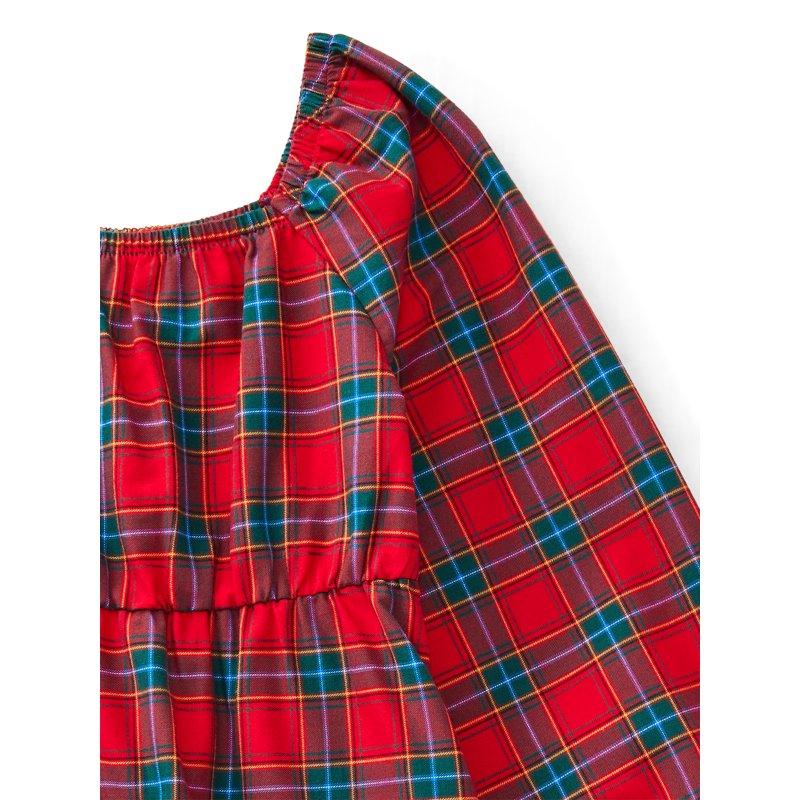 Wonder Nation Girls Tiered Dress With Long Sleeves Sizes 4-18 & Plus