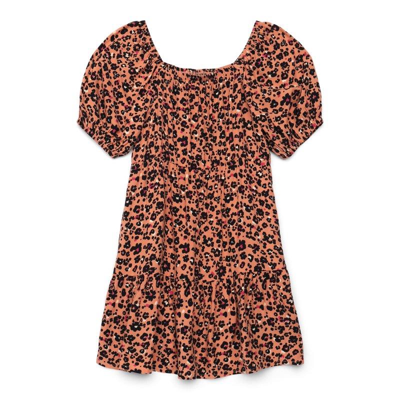 Wonder Nation Girls Tiered Dress with Puff Sleeves Sizes 4-18 & Plus