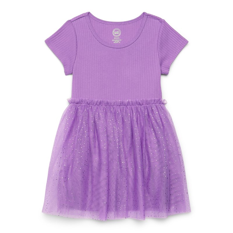 Wonder Nation Girls Tutu Dress with Short Sleeves Sizes 4-18 & Plus