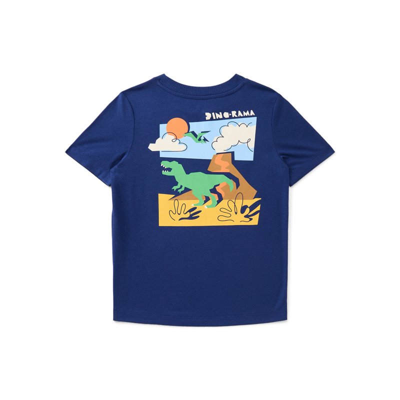 Wonder Nation Little Boys Dino Graphic Tee With Short Sleeves Sizes 4-10