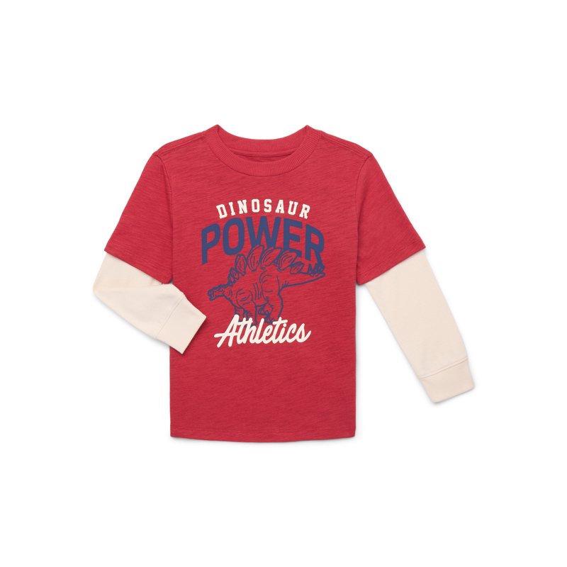 Wonder Nation Little Boys Hangdown Graphic Tee with Long Sleeves Sizes 4-10
