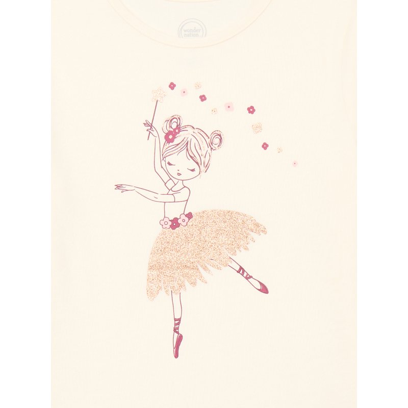 Wonder Nation Little Girls Long Sleeve Graphic Tee Sizes 4-10