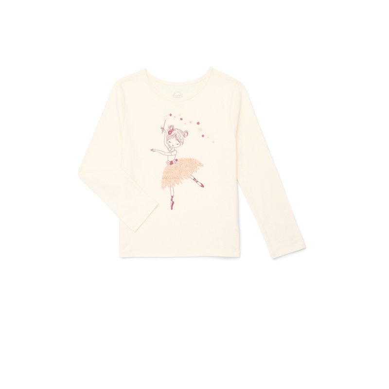 Wonder Nation Little Girls Long Sleeve Graphic Tee Sizes 4-10