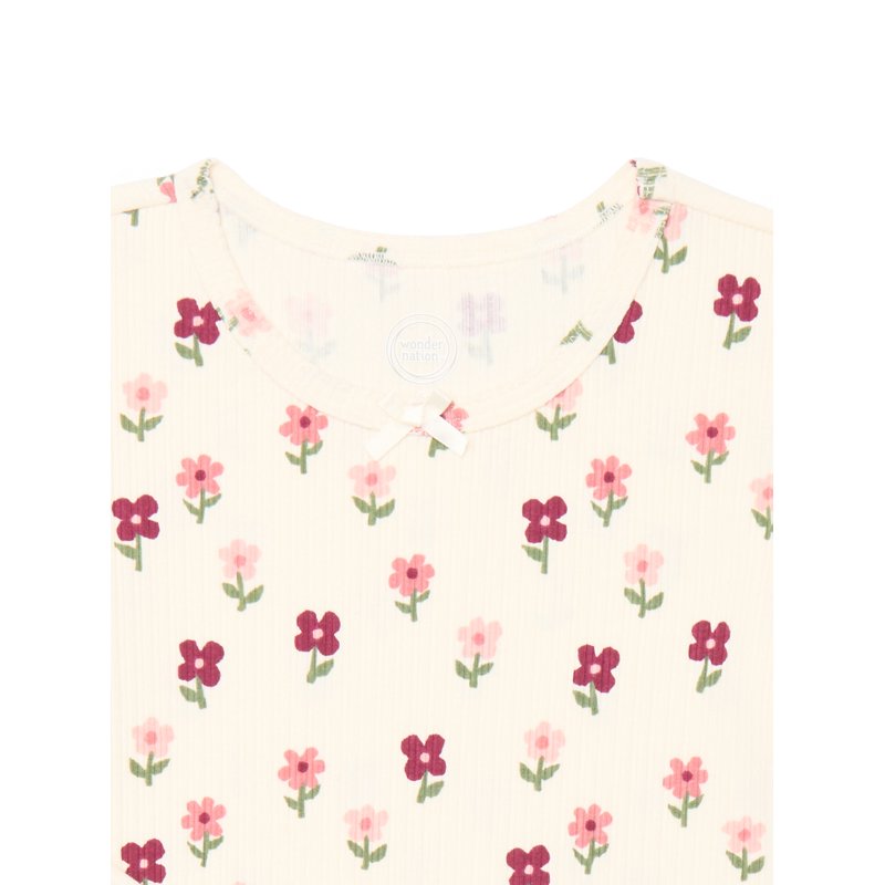 Wonder Nation Little Girls Long Sleeve Lettuce Edge Tee Sizes 4-10