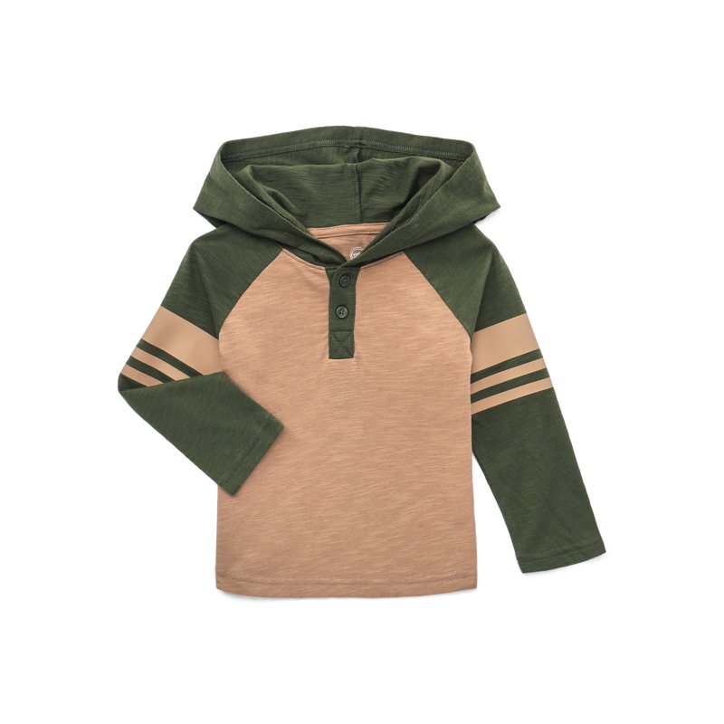 Wonder Nation Toddler Boys Hooded Tee with Long Sleeves Sizes 12M-5T