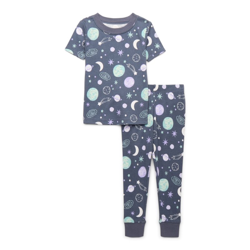 Wonder Nation Toddler Cotton Sleep Tee and Pants Pajama Set 2-Piece Sizes 12M-5T