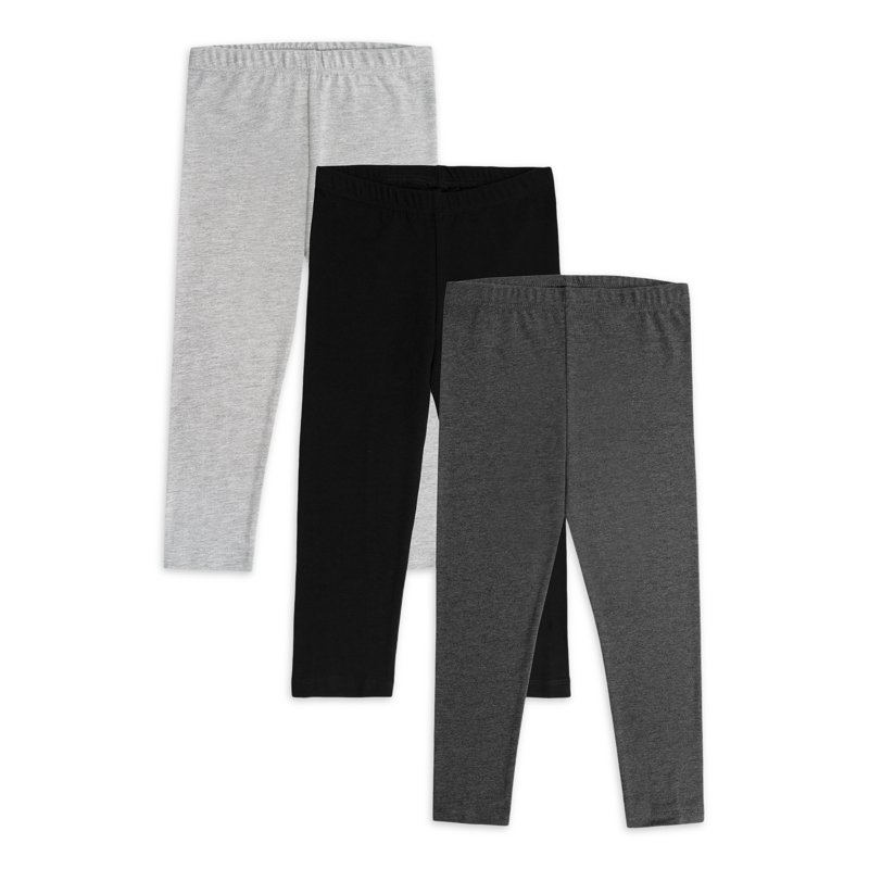 Wonder Nation Toddler Girl's Full-Length Knit Leggings 3-Pack Sizes 2T-5T