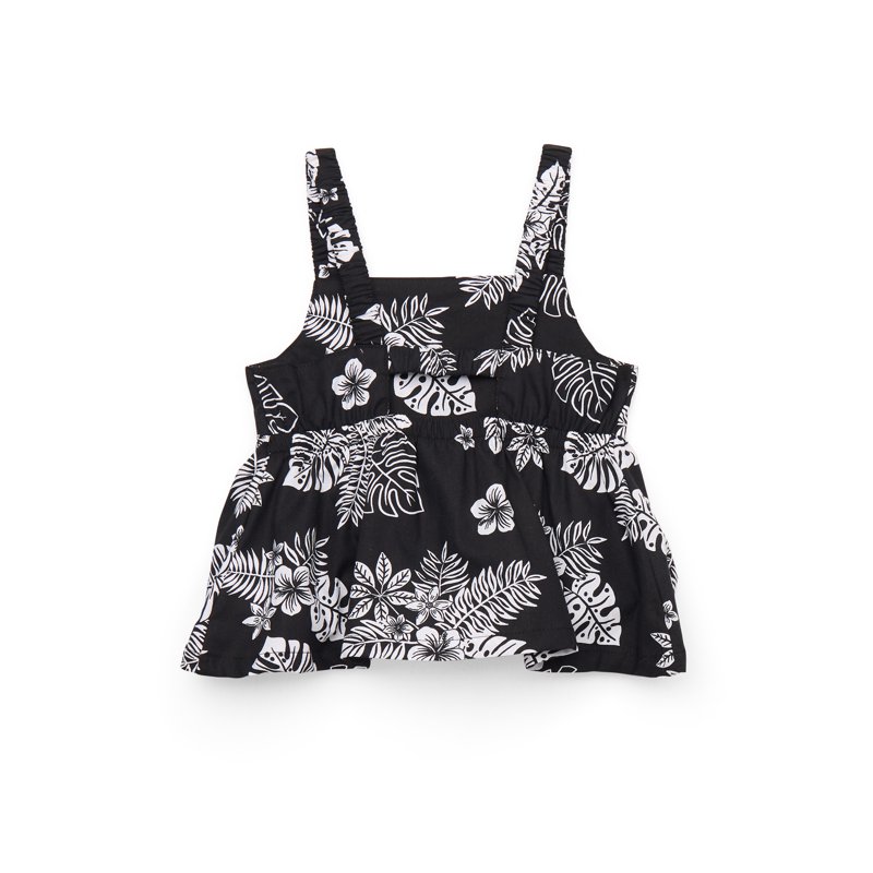 Wonder Nation Toddler Girls Cotton Poplin Print Peplum Top And Short Set 2-Piece Sizes 12M-5T