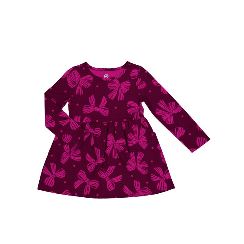 Wonder Nation Toddler Girls Long Sleeve Play Dress Sizes 12M-5T