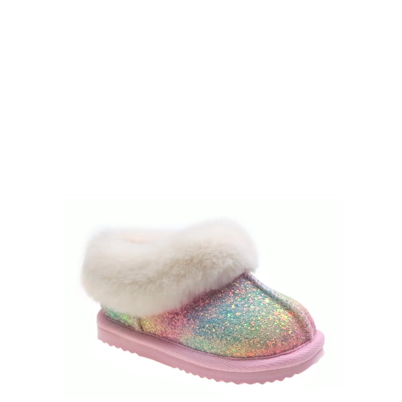 Wonder Nation Toddler Girls Slippers With Faux Fur Trim