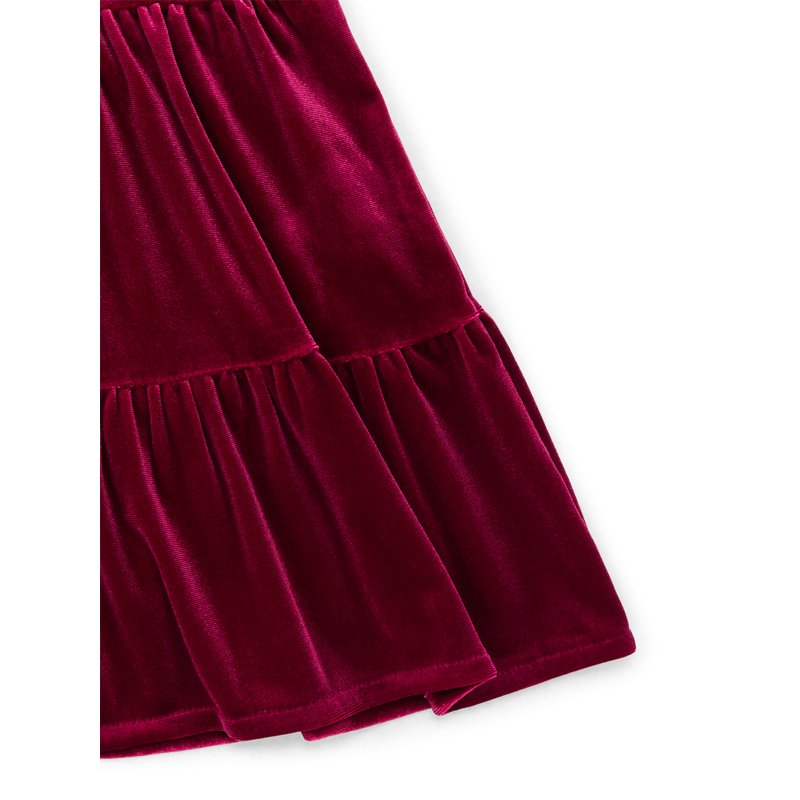 Wonder Nation Toddler Girls Tiered Velvet Dress With Puff Sleeves Sizes 12M-5T