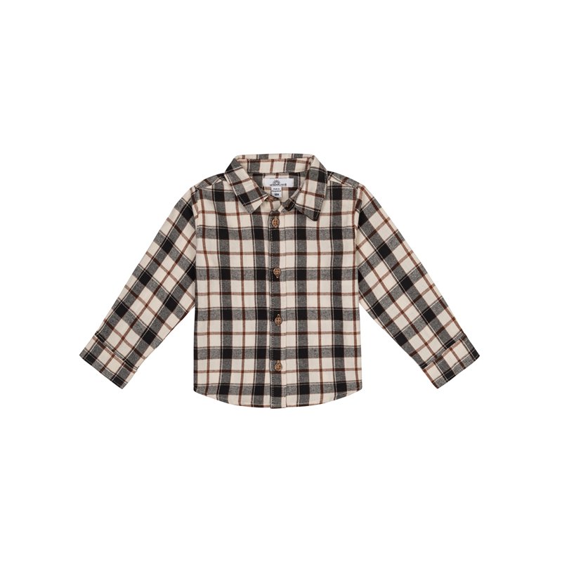 Wonderluxe Baby Boys' Long Sleeve Flannel Shirt And Pant 2-Piece Set Sizes 0-3M-24M