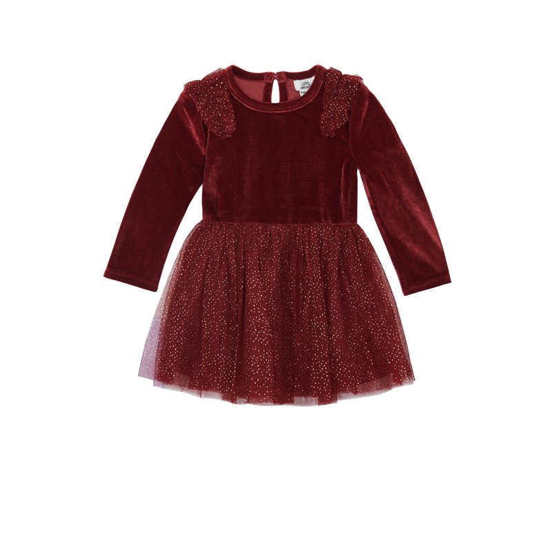 Wonderluxe Baby Girls' Long Sleeve Velvet Dress 3-Piece Set Sizes 0-3M-24M