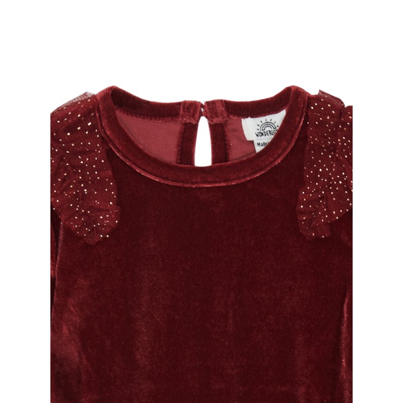 Wonderluxe Baby Girls' Long Sleeve Velvet Dress 3-Piece Set Sizes 0-3M-24M