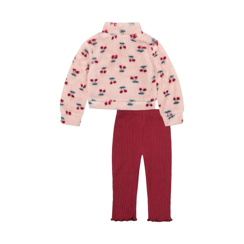 Wonderluxe Baby Girls' Teddy Fleece Pullover And Legging 3-Piece Set Sizes 0-3M-24M