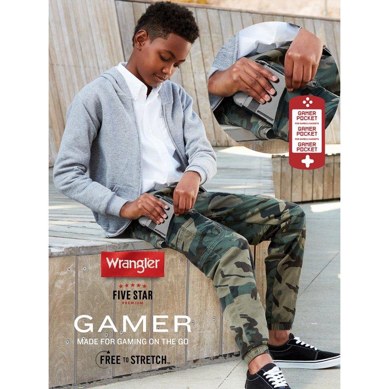 Wrangler Boy's Gamer Cargo Pants Sizes 4-16 Slim & Husky