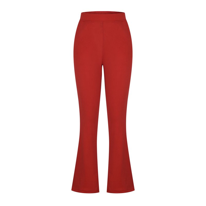 XFLWAM Women's Yoga Dress Pants Stretchy Work Slacks Business Casual Straight Leg/Bootcut Pull On Trousers With Pockets Red S